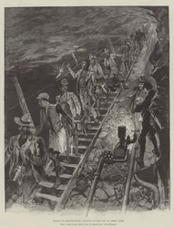 Bergbau in Johannesburg, Einheimische auf dem Weg zur Arbeit